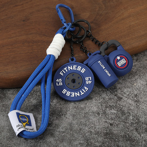 Portachiavi con manubri e pesi, ciondoli per borsa, regalo per donne e uomini fitness, simpatici mini portachiavi per auto, portachiavi a forma di kettlebell per la palestra - Product Image 3