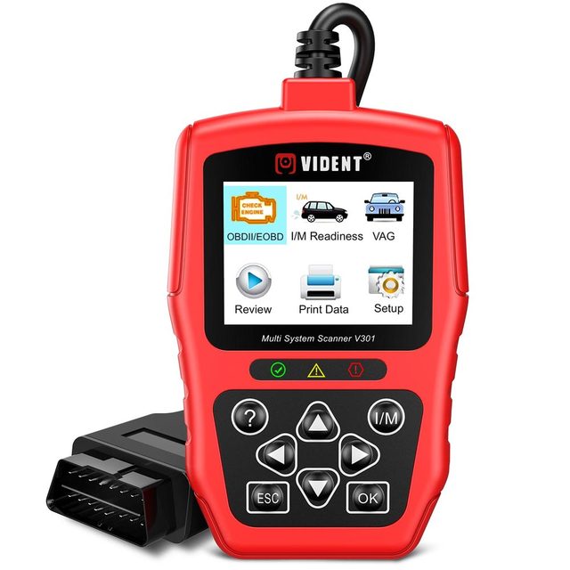 Vident V301 OBD2 Automotive Scanner Car Diagnostic Scanner and Code Reader for VW Audi Skoda Seat Essential Diagnostic Tool