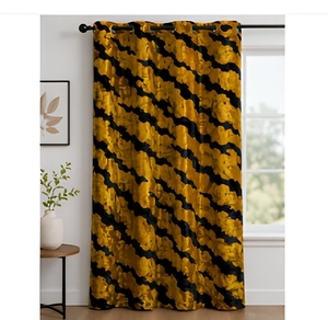 Cortina de Terciopelo con Estampado de Tigre Negro y Dorado de Lujo, Panel Individual con Ojales, para Sala de Estar, Dormitorio, Decoración del Hogar, Elegante - Product Image 3