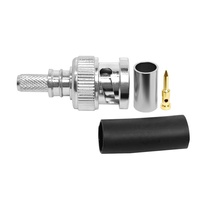 Connecteurs coaxiaux RF à sertir mâles pour câbles coaxiaux RG58 LMR195 RG223 RG142 RG400, en laiton, 50 ohms, pour usine et vidéosurveillance