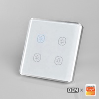 Interrupteur mural intelligent Zigbee personnalisé pour la maison connectée, norme britannique et européenne, 4 gangs, compatible Alexa, sans fil, Smart Life, 10A, pour éclairage