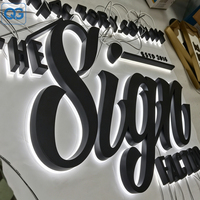 Enseigne personnalisée en lettres 3D LED rétroéclairées, logo d'entreprise en acrylique peint, signalétique en métal pour l'extérieur et l'intérieur, affichage pour boutique