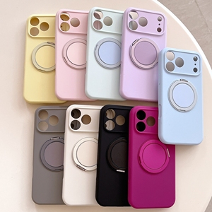 Coques en silicone antichoc à pores fins de haute qualité pour <span class=keywords><strong>iPhone</strong></span> 17 <span class=keywords><strong>Pro</strong></span> <span class=keywords><strong>Max</strong></span> avec support rotatif à 360 degrés et aimant, compatible 17 Air - Product Image 2