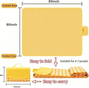Mat Foldable Waterproof <b>Picnic</b> <b>Blanket</b> Outdoor Rug Washable Weatherproof Quick Dry Carpet Ideal for Beach Camping Hiking - Product Image 4