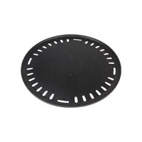 Plaque de cuisson en fonte pré-assaisonnée antiadhésive avec revêtement à l'huile végétale, double face réversible pour barbecue
