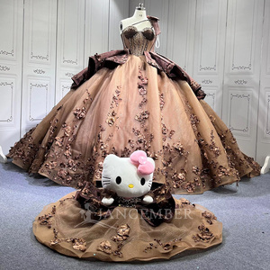 Vestido de Fiesta Largo con Lentejuelas y Encaje, Corte en Forma de Corazón, Antiestático, con Pliegues, para Quinceañera, Baile de Graduación, Modelo LSMU181 - Product Image 6
