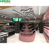 Étagères de supermarché en métal robustes Highbright, design 2D/3D, solution complète pour la vente au détail