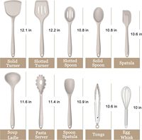 Ensemble de 10 ustensiles de cuisine en silicone résistants à la chaleur, antiadhésifs, non toxiques, compatibles lave-vaisselle, spatule, cuillère, spatule ajourée