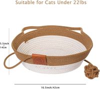 QJMAX fait à la main en coton naturel corde chat hamac pliable nid de couchage panier pour le stockage et l'organisation à la maison