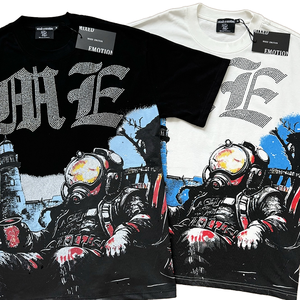 Áo thun nam chất lượng cao 100% cotton in họa tiết mùa hè, tay ngắn, in hình kim cương nóng bỏng, 240 gram, phong cách Hip Hop, nhiều cảm xúc - Product Image 1