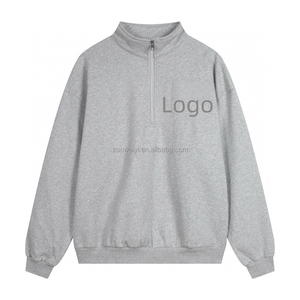 Sweat-shirt à col zippé vintage multicolore à manches longues de la marque AL, coupe ample, épaules tombantes, épais, demi-zippé, pour homme - Product Image 2