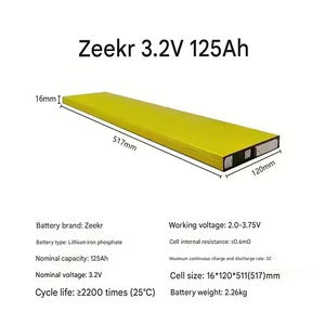 Литий-железо-фосфатный аккумулятор Zeekr <span class=keywords><strong>3</strong></span>.2V 120Ah 125Ah 128Ah LiFePO4 для солнечных систем, зарядки гольф-каров, ультратонкий - Product Image 3