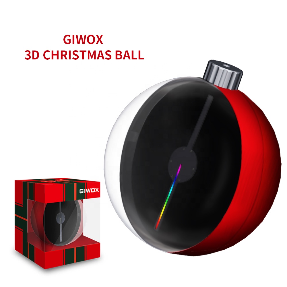 2021 г., GIWOX HOLOBALLO, украшения в виде рождественских шаров, цветные 3D светодиодные голограммы, Рождественские огни для проекционных огней