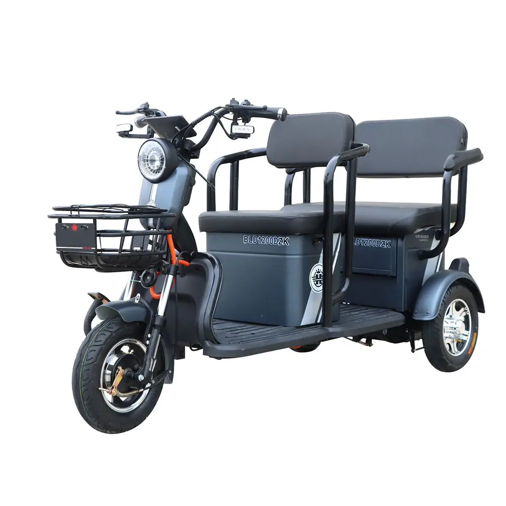 Potente Triciclo de pasajeros para adultos, pequeño ocio, 3 ruedas, asiento plegable, patinete eléctrico, triciclo para ancianos, patinete de movilidad