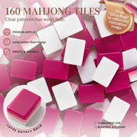 Tuiles en acrylique bleues de luxe personnalisées, jeu de mahjong américain à 4 couches de 160 cartes pour adultes, cadeau