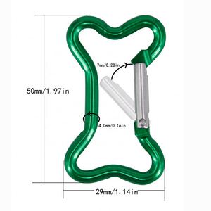 Custom Logo Dog Bone Shaped Aluminum Carabiner Metal Keychain <b>Clip</b> <b>Spring</b> Hook for Event Promotions - Product Image 2