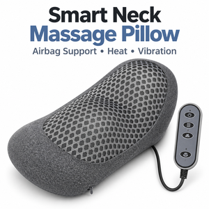 Smart <b>Neck</b> Massage <b>Pillow</b> Airbag Heat Vibration Massager Ergonomic Support Cushion <b>for</b> Home Office <b>Travel</b> - Product Image 1