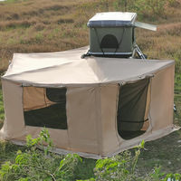 Auvent rétractable étanche à 270 degrés pour voitures debout avec ventilateur à LED tente d'auvent arrière de voiture pour le camping avec murs latéraux