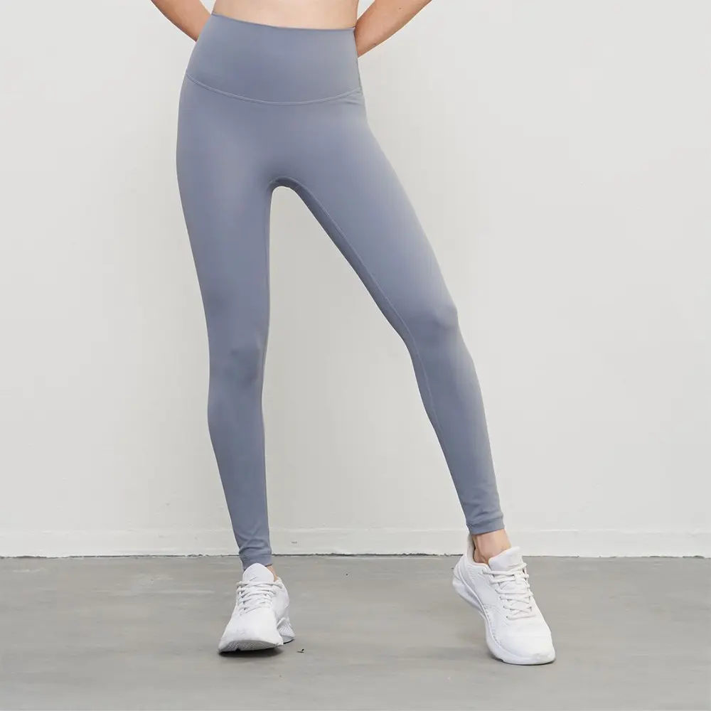 Großhandel hochwertiges individuelles Logo Fitnessstudio Strumpfhosen Keine Frontlinie nahtlose weiche hohe Taille Yoga-Hose Leggins Damen