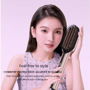 Sikat pelurus rambut ionik PTC, alat penata sikat pelurus rambut dengan tampilan LCD 5 pengaturan penyesuaian 2025 ℉ tren baru 450 - Product Image 6