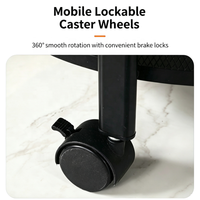 Chariot de rangement à roulettes pliable à 3 niveaux, facile à utiliser |   Organisateur en métal multi-usages avec roulettes verrouillables |   pour la maison, la cuisine, le bureau
