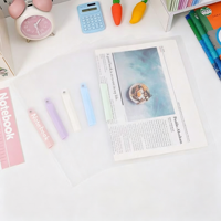 Pochette de classement A4 en PP translucide avec clip, bandes d'étiquetage colorées amovibles pour tri par sujets, pour documents scolaires, examens et bureau (vente en gros)