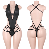 Ensemble de tenues de danse exotique : Combinaison holographique style Slingshot pour strip-teaseuse, idéale pour les soirées en boîte de nuit et les événements festifs