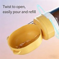 Bouteille d'eau portable 3-en-1 Petop Factory pour animaux de compagnie avec gamelle de voyage anti-fuite en PP pour chien et chat en extérieur