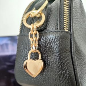 心形钥匙扣金色心形挂锁时尚饰品吊坠吊饰钥匙扣钥匙扣女孩手机钱包包吊饰 - Product Image 1