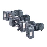 Moteur à engrenages hélicoïdaux à vis sans fin série R/S/K/F 17-187 avec frein ordinaire triphasé et moteur à fréquence variable