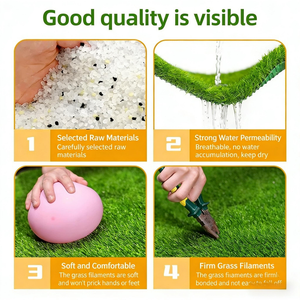 Erbabella 1m X 10m Tapis de <span class=keywords><strong>Gazon</strong></span> Artificiel Imperméable 10mm avec 20 Piquets et Adhésif Bi-composant <span class=keywords><strong>en</strong></span> PE Plastique Premium - Product Image 4
