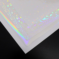 Film de superposition de papier autocollant holographique en verre Feuilles de stratifié holographique A4 en vinyle transparent pour photos