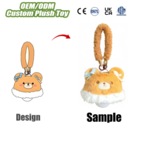 Porte-clés Peluche Chien Mignon en Coton PP avec Veilleuse Mini LED, Jouet en Peluche Kawaii, Breloque de Sac Lumineuse, Cadeau, Vente en Gros, Personnalisable