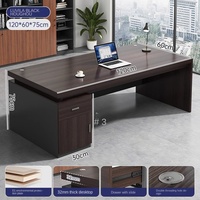 Ensemble de bureau de direction de luxe, mobilier moderne pour cadre dirigeant, bureau d'ordinateur extensible et convertible en MDF