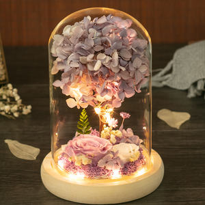Boîte cadeau de fleurs éternelles avec couvercle en verre, ornement pour <span class=keywords><strong>la</strong></span> Saint-Valentin, petite amie, épouse, meilleure amie, <span class=keywords><strong>maman</strong></span>, cadeau d'anniversaire, rose séchée - Product Image 4