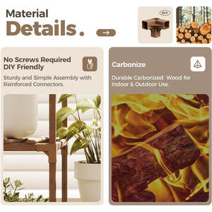 Soporte de Madera Ecológico para Plantas, Estante Alto para Interiores y Exteriores, para Múltiples Macetas, Soporte Grande para Flores, para Sala de Estar - Product Image 5