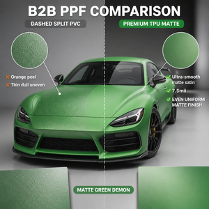 <span class=keywords><strong>Film</strong></span> de protection de peinture (PPF) TPU aliphatique vert mat effet démon, auto-réparant, anti-jaunissement, anti-rayures, hydrophobe, pour carrosserie automobile, direct usine - Product Image 3