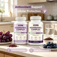 Capsules de Resvératrol, Pépins de Raisin, Berbérine et Quercétine à Forte Demande pour une Défense Antioxydante Complète du Corps et un Bien-être Cellulaire Quotidien (OEM)