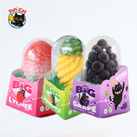Es Krim Bentuk 3D PoPI CAT Factory Rasa Campuran Nanas Segar, Leci, Anggur, Camilan Beku