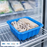 Voedselveilige PET champignonbak, op maat gemaakte wegwerpverpakking voor producten, geribbelde wanden, hitteverzegeling, diepvriesbestendige diepe fruitbak
