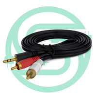 Cable de Audio Coaxial de 15m y 3.5mm con Revestimiento de PVC, Verde, Naranja, Negro, Código de Color Auxiliar, Precio Competitivo, 50 pies