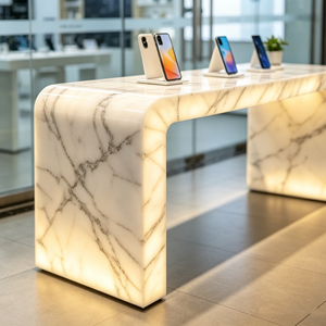 Présentoir de Téléphones Portables Moderne en Acrylique Personnalisable, Vitrine de Comptoir en Marbre pour Hôtels/Marchés de Téléphonie Mobile, Garantie 1 An - Product Image 4