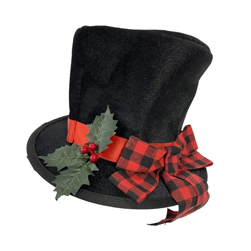 맞춤 시즌 장식 크리스마스 파티 모자 크리스마스 산타 남자 선물 모자 크리스마스 탑 모자 트리 토퍼