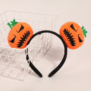 Kawaii Cute Girls <strong>Pumpkin</strong> Hairband Halloween Makeup <strong>Headband</strong> with Funny Slap Wristband and Snap Bracelet Bear Design - Product Image 3