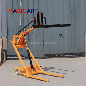 Mini chariot élévateur hydraulique électrique <span class=keywords><strong>à</strong></span> bras courbé, capacité de 500 kg, gerbeur de palettes pliable pour atelier - Product Image 3