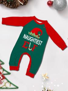 Pijamas Navideños Personalizados con Rayas Rojas para Mujer, Cintura Elástica, Ropa de Dormir Familiar con Estampado de Duende - Product Image 5