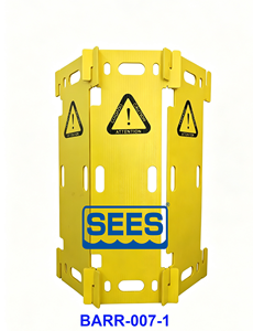 Barrera de seguridad plegable amarilla de plástico corrugado PP, valla temporal modular de advertencia para elevadores - Product Image 1