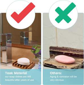 Porte-savon auto-drainant Yukmin par porte-savon en bois <span class=keywords><strong>de</strong></span> <span class=keywords><strong>teck</strong></span> économiseur <span class=keywords><strong>de</strong></span> savon pour douche baignoire éponges <span class=keywords><strong>de</strong></span> cuisine - Product Image 4