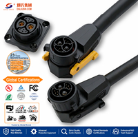 Connecteur de câble droit M29-2+8-80A, prise/prise de courant, étanche IP67, 600V, boîtier en nylon, contact en laiton, montage sur panneau, borne de connexion
