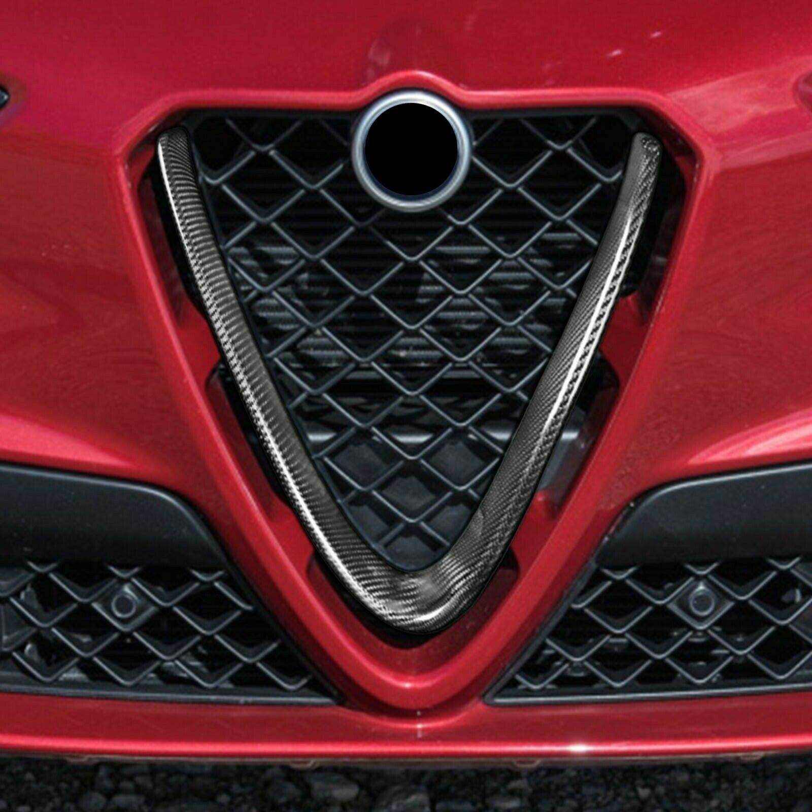 Передняя решетка решетки радиатора из углеродного волокна для Alfa Romeo Giulia Base Sedan 2015 - 2018